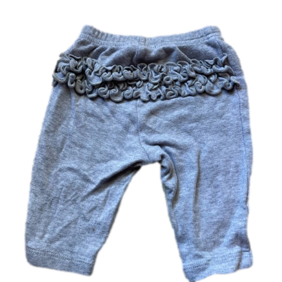 3/$20 child of mine 0-3 month grey pants ruffles on bum - Picture 3 of 3